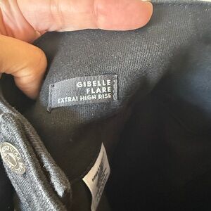 Veronica Beard Giselle Black Denim Jeans High Rise Flare with tie — size 27